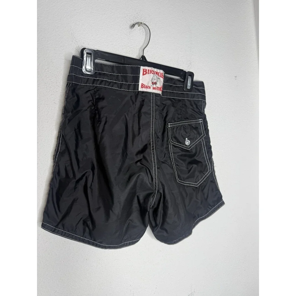 Birdwell Beach Britches Black Board Shorts Mens 29 Made in USA Surf Swim Trunks